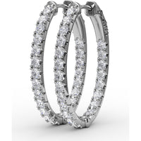 Hoop Earrings with Pavé Set Round Diamonds by Fana - 2.01 Carat Total Diamond Weight