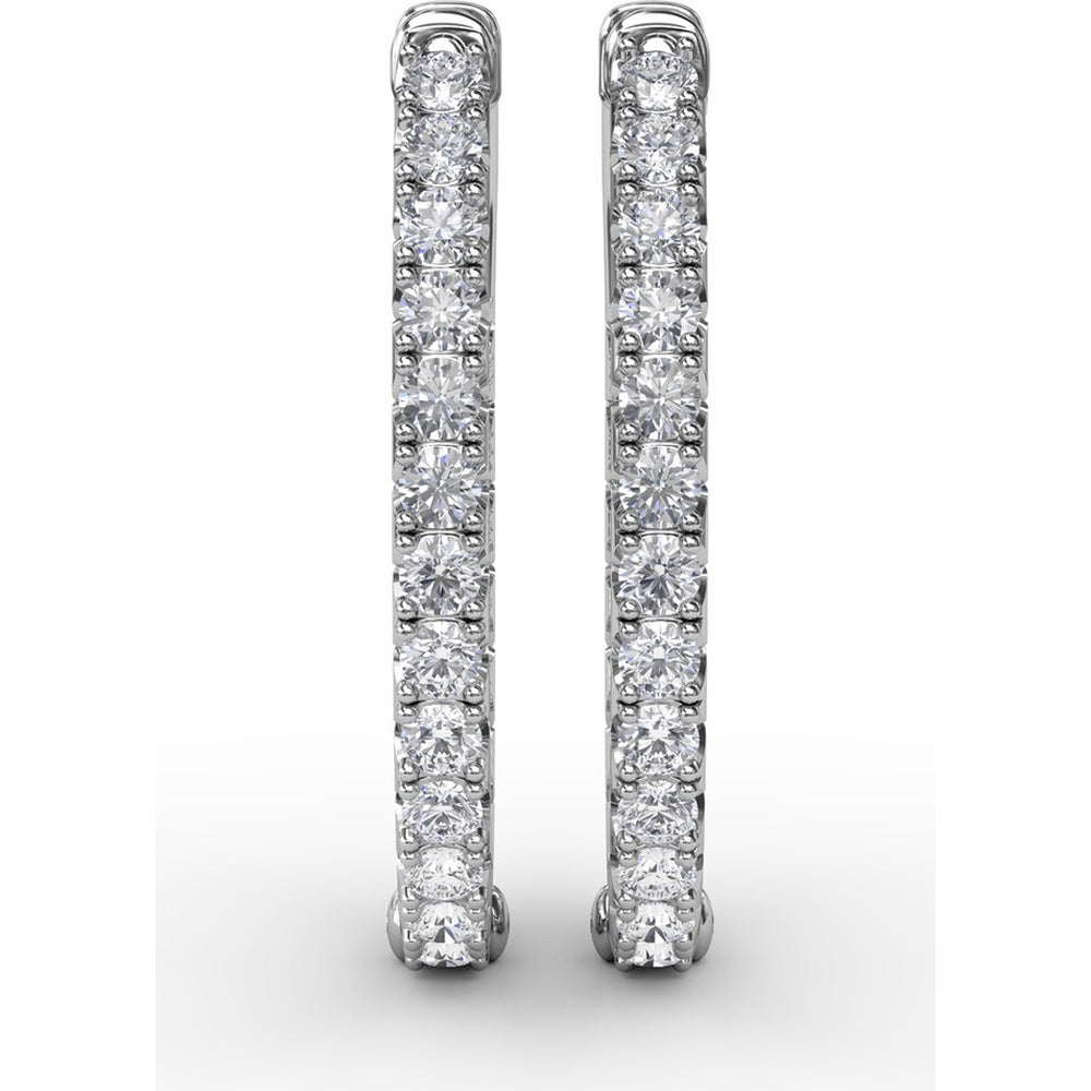 Hoop Earrings with Pavé Set Round Diamonds by Fana - 2.01 Carat Total Diamond Weight