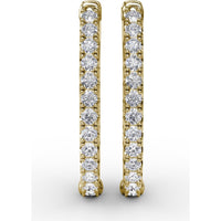 Hoop Earrings with Pavé Set Round Diamonds by Fana - 2.01 Carat Total Diamond Weight