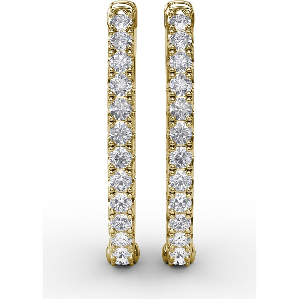 Hoop Earrings with Pavé Set Round Diamonds by Fana - 2.01 Carat Total Diamond Weight