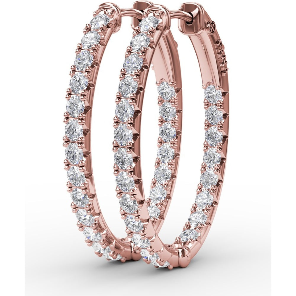 Hoop Earrings with Pavé Set Round Diamonds by Fana - 2.01 Carat Total Diamond Weight