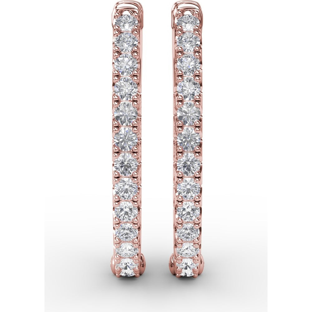 Hoop Earrings with Pavé Set Round Diamonds by Fana - 2.01 Carat Total Diamond Weight