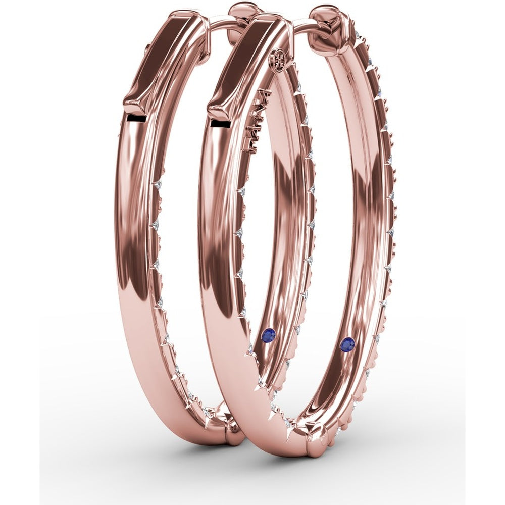 Hoop Earrings with Pavé Set Round Diamonds by Fana - 2.01 Carat Total Diamond Weight