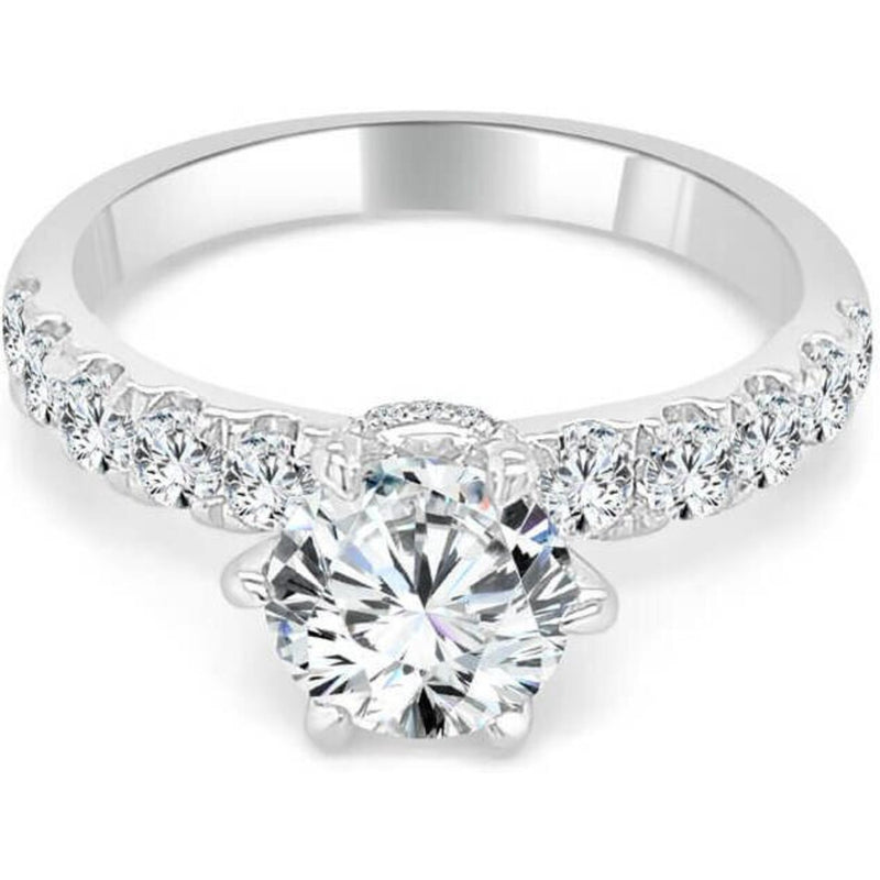 Imagine Bridal Six Prong Hidden Halo Engagement Ring