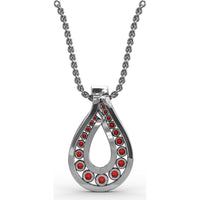 Infinity Loop Pendant with Pavé Accents and Round Rubies by Fana - 1.07 Carat Total Ruby Weight