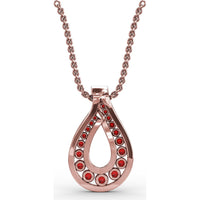 Infinity Loop Pendant with Pavé Accents and Round Rubies by Fana - 1.07 Carat Total Ruby Weight