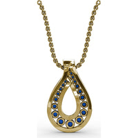 Infinity Loop Sapphire Pendant with Pavé Diamond Accents by Fana - 1.06 Carat Total Gemstone Weight