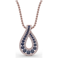 Infinity Loop Sapphire Pendant with Pavé Diamond Accents by Fana - 1.06 Carat Total Gemstone Weight