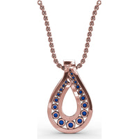 Infinity Loop Sapphire Pendant with Pavé Diamond Accents by Fana - 1.06 Carat Total Gemstone Weight