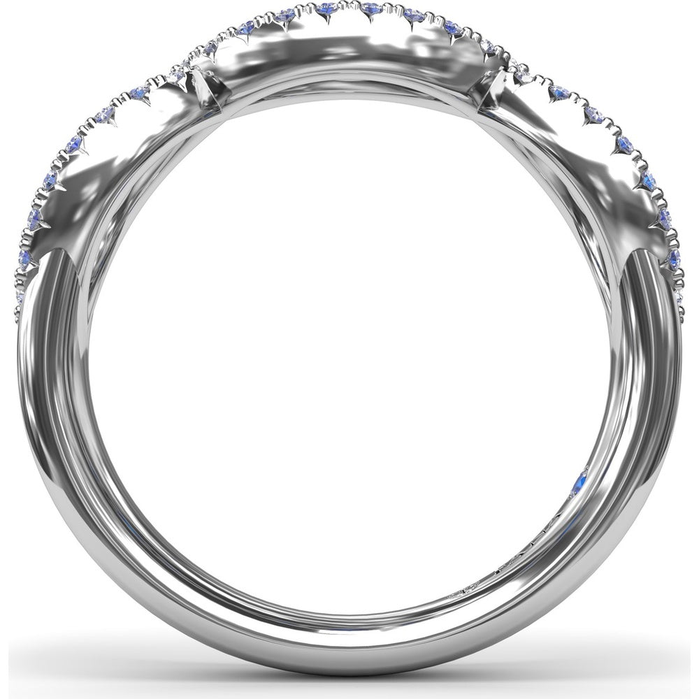 Infinity Twist Sapphire and Diamond Band with Pear and Round Sapphires by Fana - 0.95 Carat Total Gemstone Weight