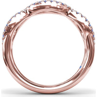 Infinity Twist Sapphire and Diamond Band with Pear and Round Sapphires by Fana - 0.95 Carat Total Gemstone Weight