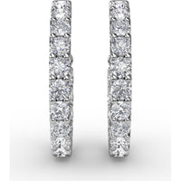 Inside-Out Diamond Hoop Earrings with Prong-Set Round Diamonds by Fana - 3.07 Carat Total Diamond Weight