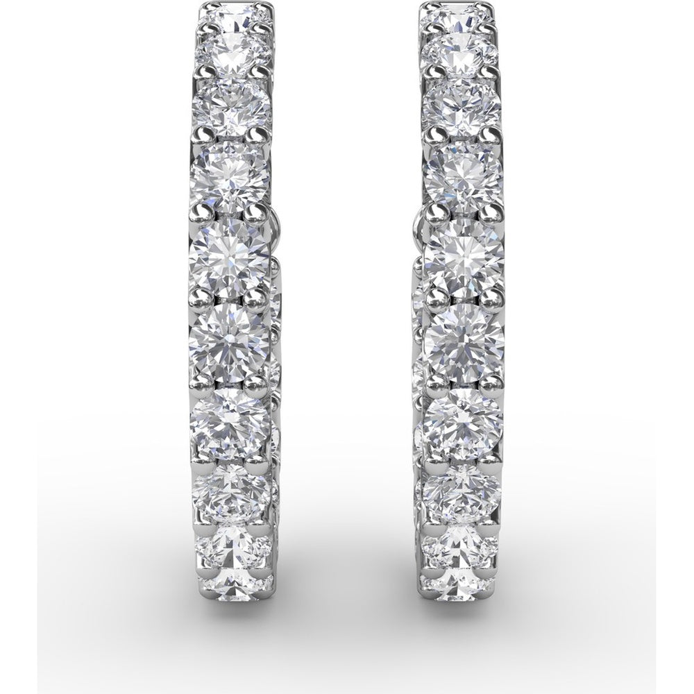 Inside-Out Diamond Hoop Earrings with Prong-Set Round Diamonds by Fana - 3.07 Carat Total Diamond Weight