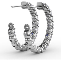 Inside-Out Diamond Hoop Earrings with Prong-Set Round Diamonds by Fana - 3.07 Carat Total Diamond Weight