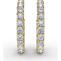 Inside-Out Diamond Hoop Earrings with Prong-Set Round Diamonds by Fana - 3.07 Carat Total Diamond Weight