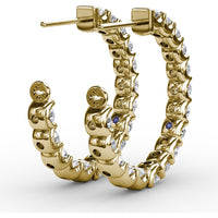 Inside-Out Diamond Hoop Earrings with Prong-Set Round Diamonds by Fana - 3.07 Carat Total Diamond Weight