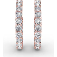 Inside-Out Diamond Hoop Earrings with Prong-Set Round Diamonds by Fana - 3.07 Carat Total Diamond Weight