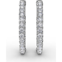 Inside-Out Diamond Hoop Earrings with Shared-Prong Round Diamonds by Fana - 2.07 Carat Total Diamond Weight