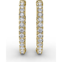 Inside-Out Diamond Hoop Earrings with Shared-Prong Round Diamonds by Fana - 2.07 Carat Total Diamond Weight