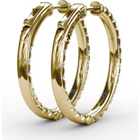 Inside-Out Diamond Hoop Earrings with Shared-Prong Round Diamonds by Fana - 2.07 Carat Total Diamond Weight
