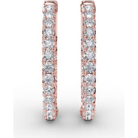 Inside-Out Diamond Hoop Earrings with Shared-Prong Round Diamonds by Fana - 2.07 Carat Total Diamond Weight