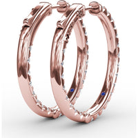 Inside-Out Diamond Hoop Earrings with Shared-Prong Round Diamonds by Fana - 2.07 Carat Total Diamond Weight