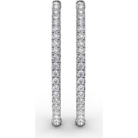 Inside-Out Oval Hoop Earrings with Round Pavé Set Diamonds by Fana - 3.55 Carat Total Diamond Weight