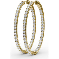 Inside-Out Oval Hoop Earrings with Round Pavé Set Diamonds by Fana - 3.55 Carat Total Diamond Weight