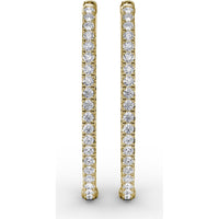 Inside-Out Oval Hoop Earrings with Round Pavé Set Diamonds by Fana - 3.55 Carat Total Diamond Weight