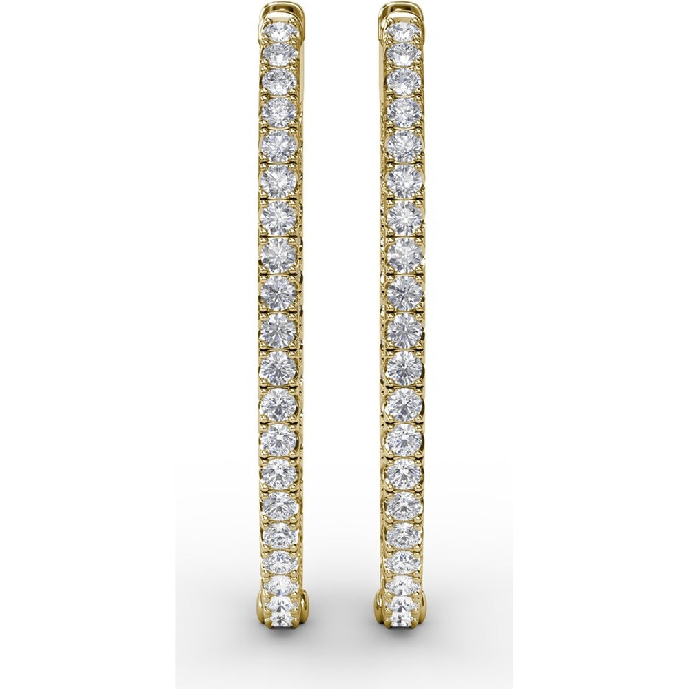 Inside-Out Oval Hoop Earrings with Round Pavé Set Diamonds by Fana - 3.55 Carat Total Diamond Weight