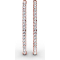 Inside-Out Oval Hoop Earrings with Round Pavé Set Diamonds by Fana - 3.55 Carat Total Diamond Weight
