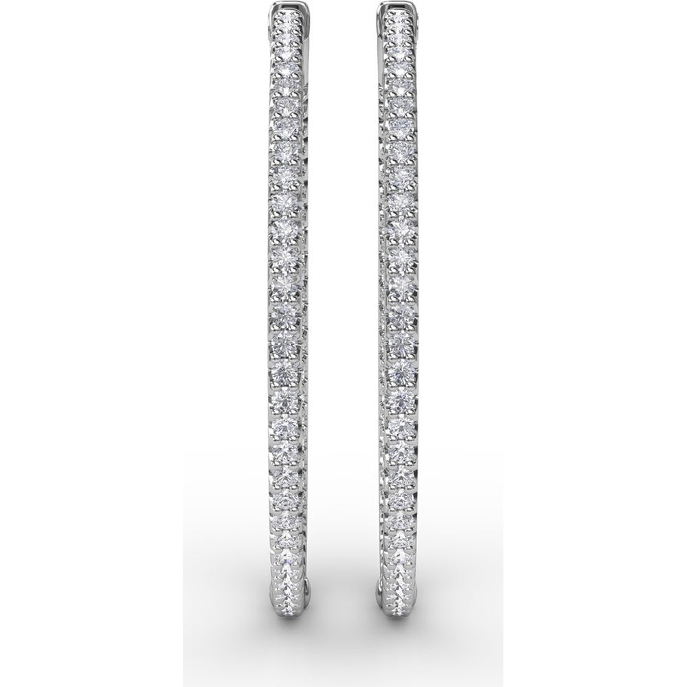 Inside-Out Pavé Diamond Hoop Earrings with Round Brilliant Stones by Fana - 2.90 Carat Total Diamond Weight