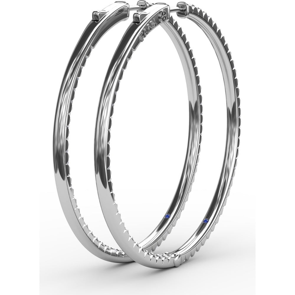 Inside-Out Pavé Diamond Hoop Earrings with Round Brilliant Stones by Fana - 2.90 Carat Total Diamond Weight