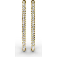 Inside-Out Pavé Diamond Hoop Earrings with Round Brilliant Stones by Fana - 2.90 Carat Total Diamond Weight