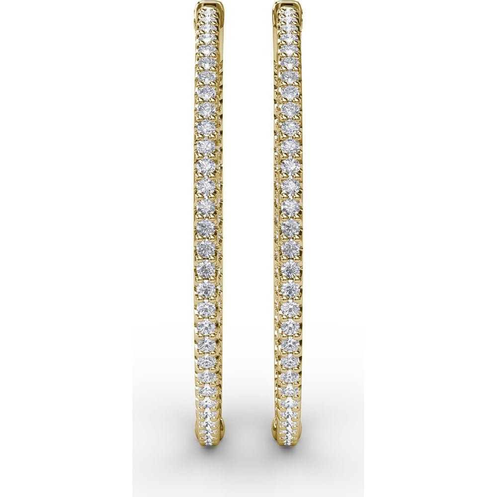Inside-Out Pavé Diamond Hoop Earrings with Round Brilliant Stones by Fana - 2.90 Carat Total Diamond Weight