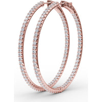 Inside-Out Pavé Diamond Hoop Earrings with Round Brilliant Stones by Fana - 2.90 Carat Total Diamond Weight