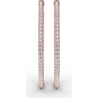 Inside-Out Pavé Diamond Hoop Earrings with Round Brilliant Stones by Fana - 2.90 Carat Total Diamond Weight