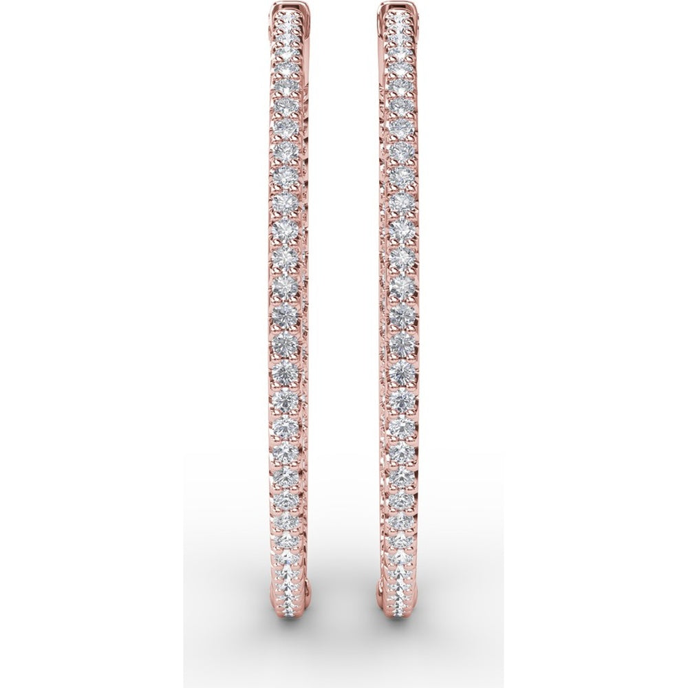 Inside-Out Pavé Diamond Hoop Earrings with Round Brilliant Stones by Fana - 2.90 Carat Total Diamond Weight