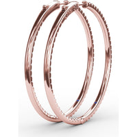 Inside-Out Pavé Diamond Hoop Earrings with Round Brilliant Stones by Fana - 2.90 Carat Total Diamond Weight