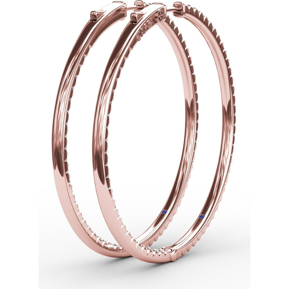 Inside-Out Pavé Diamond Hoop Earrings with Round Brilliant Stones by Fana - 2.90 Carat Total Diamond Weight