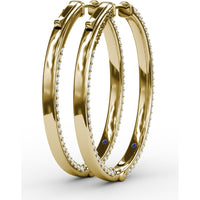 Inside-Out Pavé Diamond Hoop Earrings with Shared-Prong Round Diamonds by Fana - 3.22 Carat Total Diamond Weight