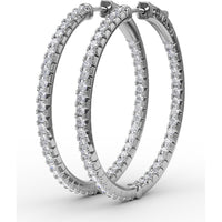 Inside-Out Pavé Round Diamond Hoop Earrings by Fana - 2.10 Carat Total Diamond Weight