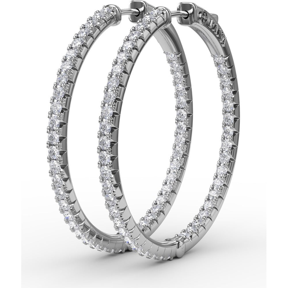 Inside-Out Pavé Round Diamond Hoop Earrings by Fana - 2.10 Carat Total Diamond Weight