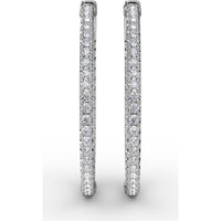Inside-Out Pavé Round Diamond Hoop Earrings by Fana - 2.10 Carat Total Diamond Weight