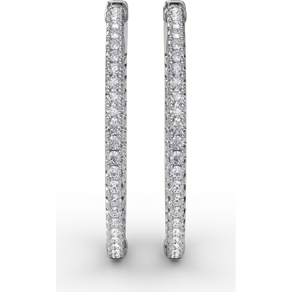 Inside-Out Pavé Round Diamond Hoop Earrings by Fana - 2.10 Carat Total Diamond Weight