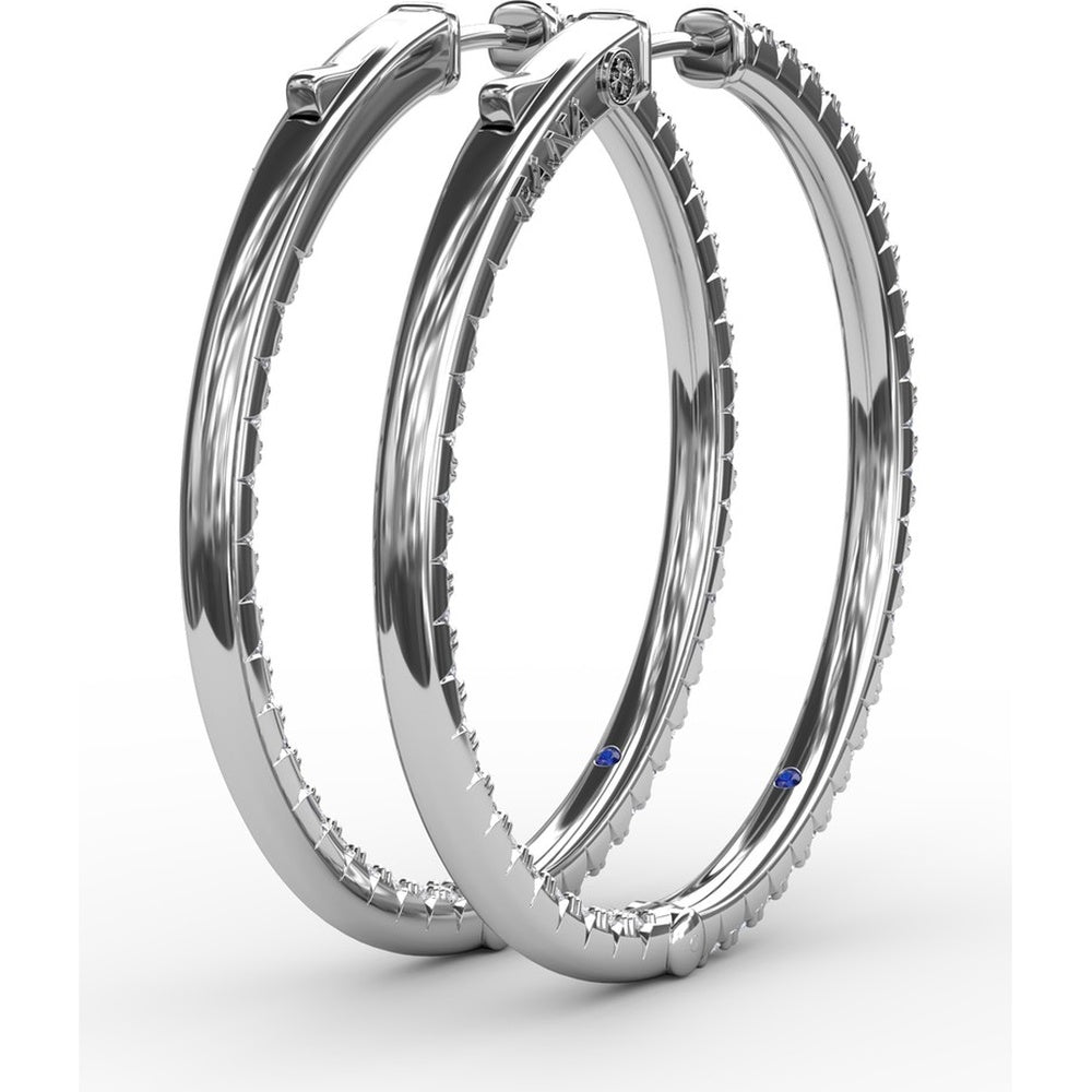 Inside-Out Pavé Round Diamond Hoop Earrings by Fana - 2.10 Carat Total Diamond Weight