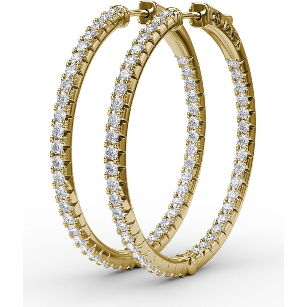 Inside-Out Pavé Round Diamond Hoop Earrings by Fana - 2.10 Carat Total Diamond Weight