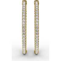 Inside-Out Pavé Round Diamond Hoop Earrings by Fana - 2.10 Carat Total Diamond Weight
