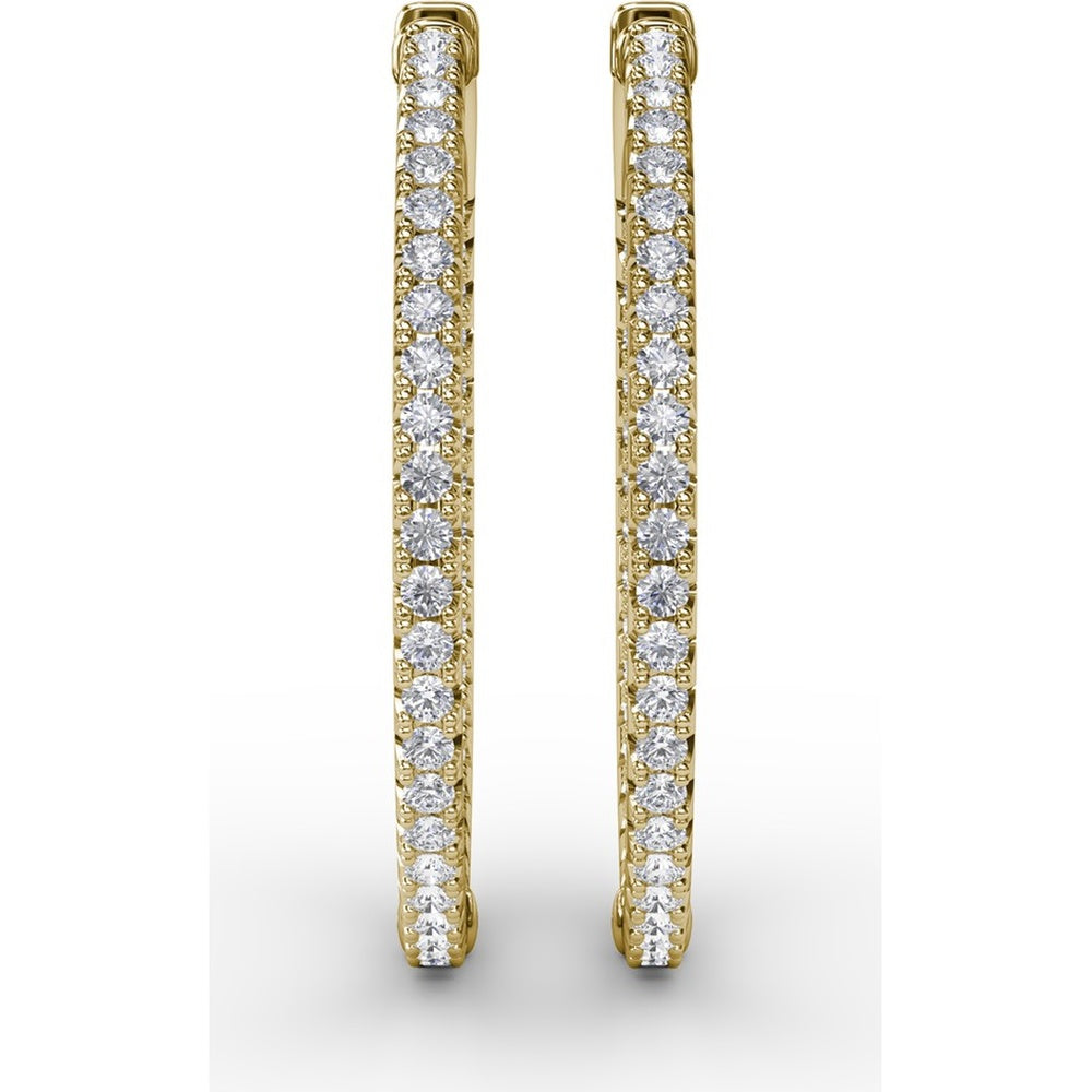Inside-Out Pavé Round Diamond Hoop Earrings by Fana - 2.10 Carat Total Diamond Weight