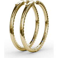 Inside-Out Pavé Round Diamond Hoop Earrings by Fana - 2.10 Carat Total Diamond Weight